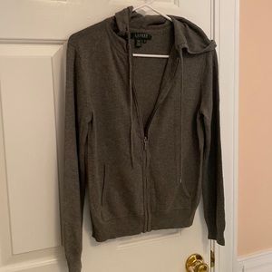 Ralph Lauren silk/cashmere zippered hoodie